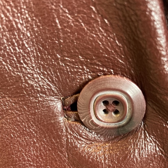 Wilsons Leather Vintage 70s Leather Jacket Blazer Sz 10 Maroon Boho Retro Hippie - Picture 8 of 16